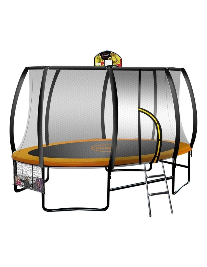 Kahuna Trampoline 8 ft x 14 ft Oval with Basketball Set - Orange image 1