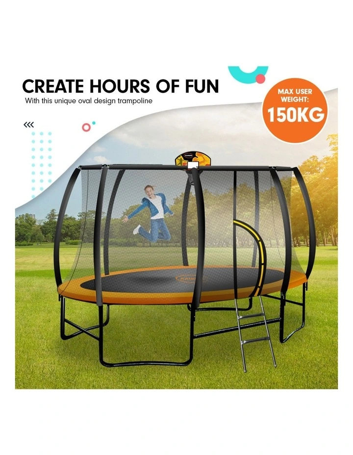 Kahuna Trampoline 8 ft x 14 ft Oval with Basketball Set - Orange image 4
