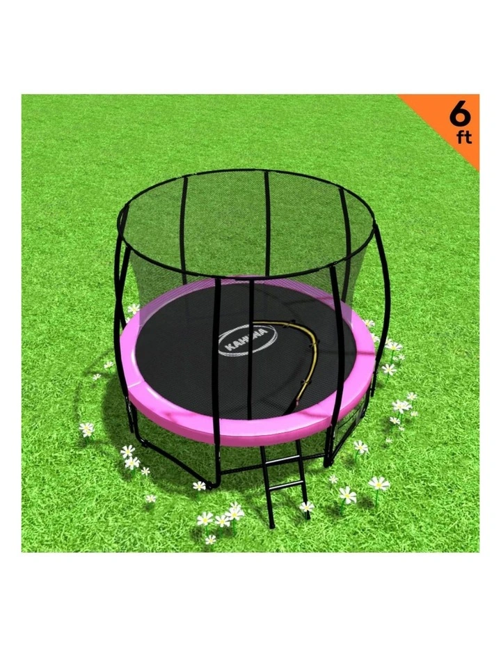 Kahuna Classic 6ft Trampoline Round Outdoor Free Safety Net Spring Pad Cover Mat Pink image 7
