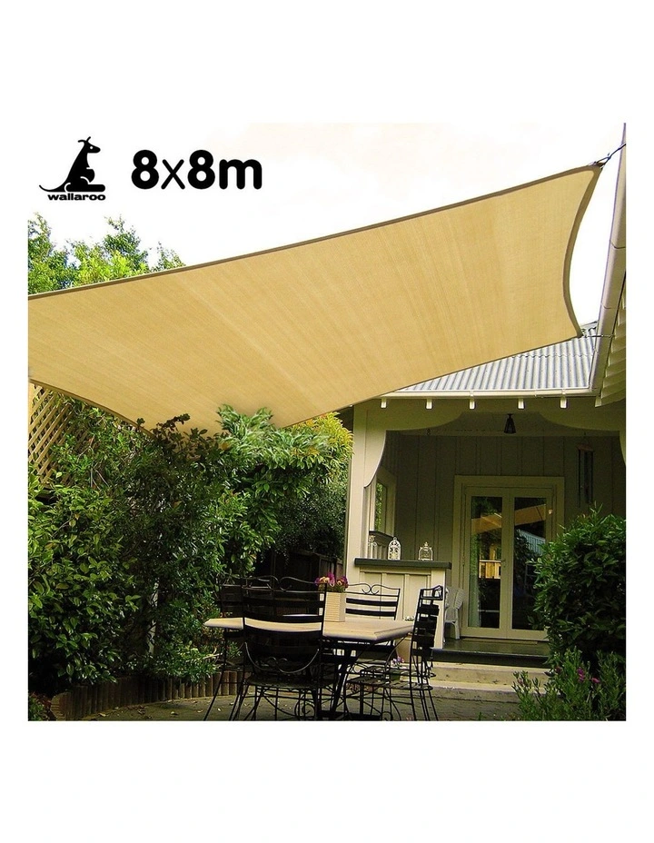 Wallaroo Rectangular Shade Sail 8m x 8m - Sand image 7