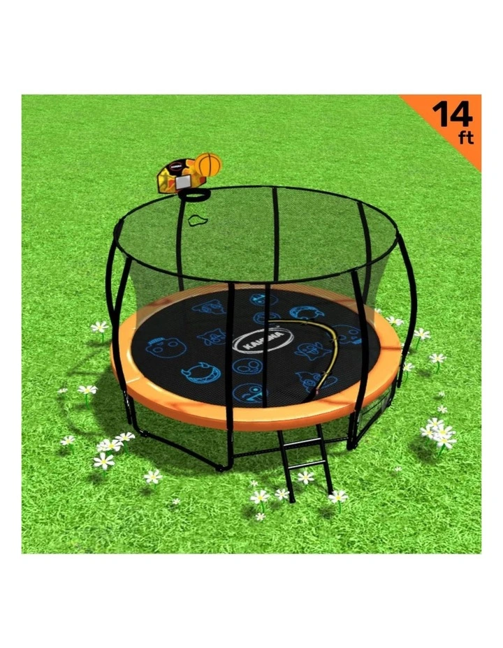 Kahuna Pro 14 ft Trampoline with Mat, Reversible Pad, Basketball Set image 4