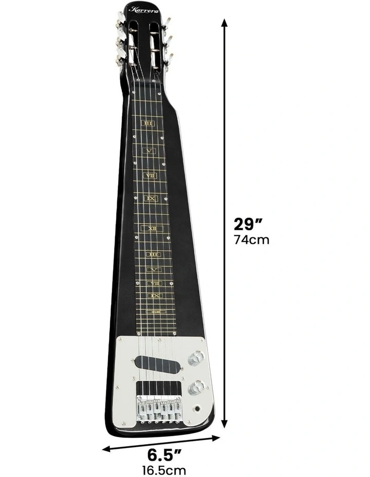 29in 6-String Lap Steel Hawaiian Guitar in Black image 3