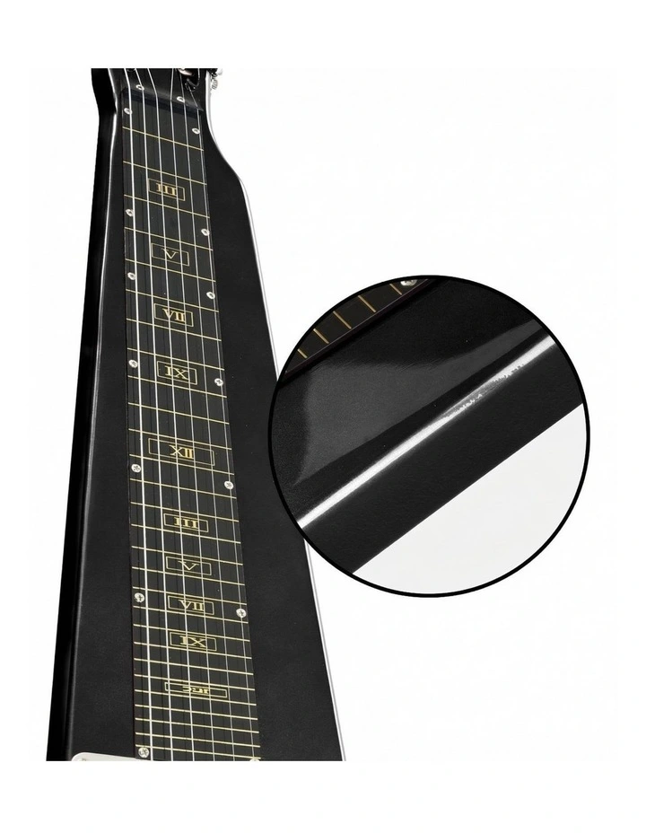 29in 6-String Lap Steel Hawaiian Guitar in Black image 6