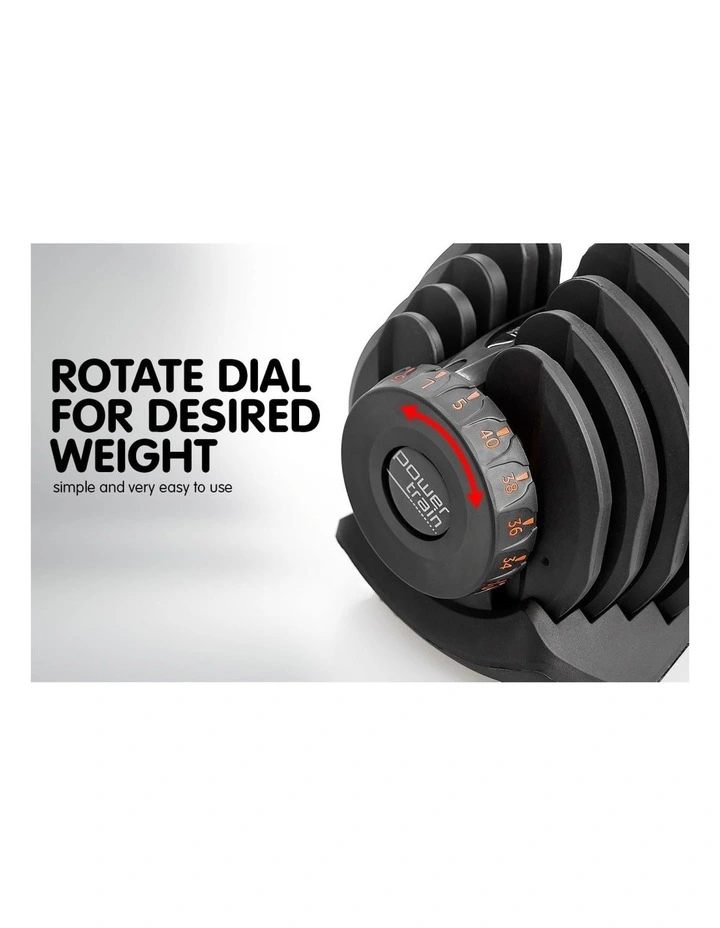 40kg Powertrain Adjustable Dumbbell  Home Gym w/ Adidas Bench 10437 image 5