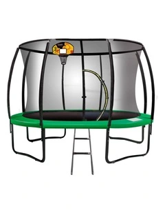Kahuna Trampoline 14 ft with Basketball Set - Green