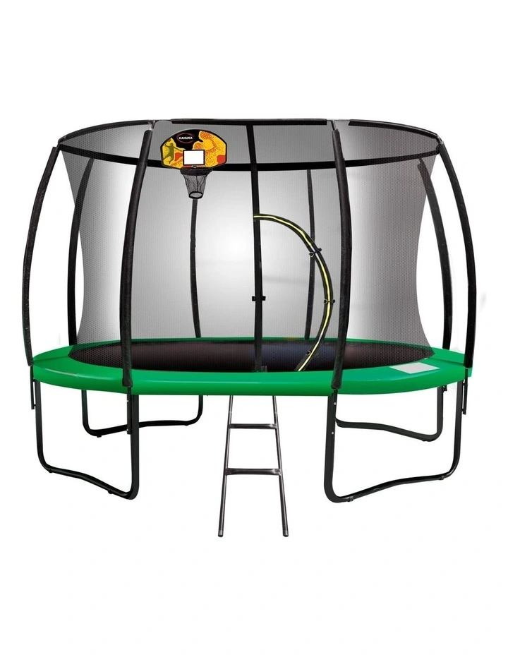 Kahuna Trampoline 14 ft with Basketball Set - Green image 1