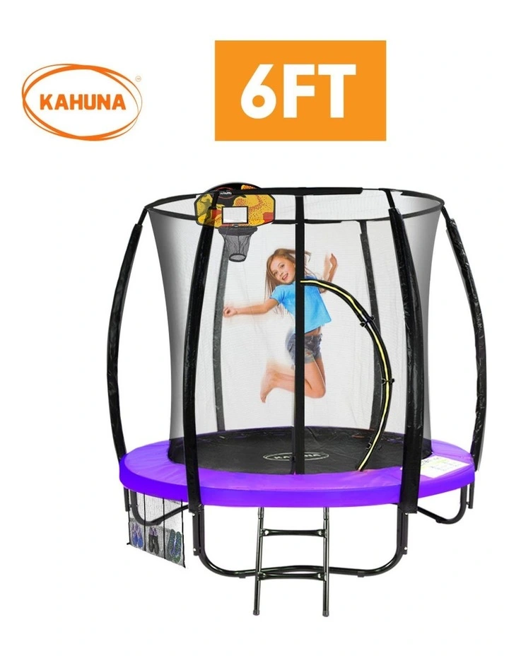 Kahuna Classic 6 ft Trampoline with Basketball Set - Purple image 2