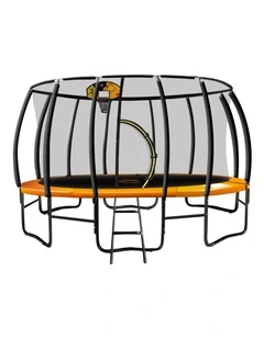 Kahuna Trampoline 16 ft with Basketball Set - Orange