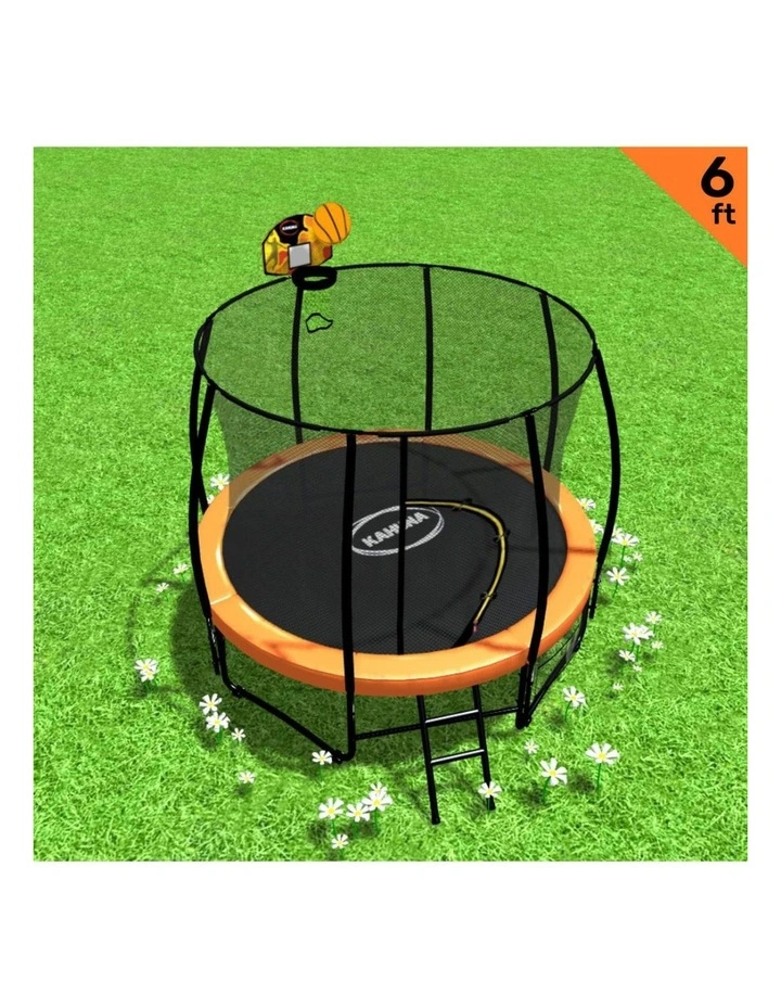 Kahuna Trampoline 6 ft with Basketball Set - Orange image 4
