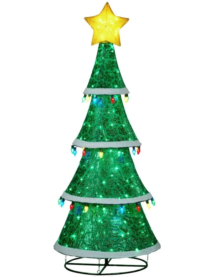 Christabelle Large 2m Indoor Outdoor Tiered Christmas Tree with Lights image 1