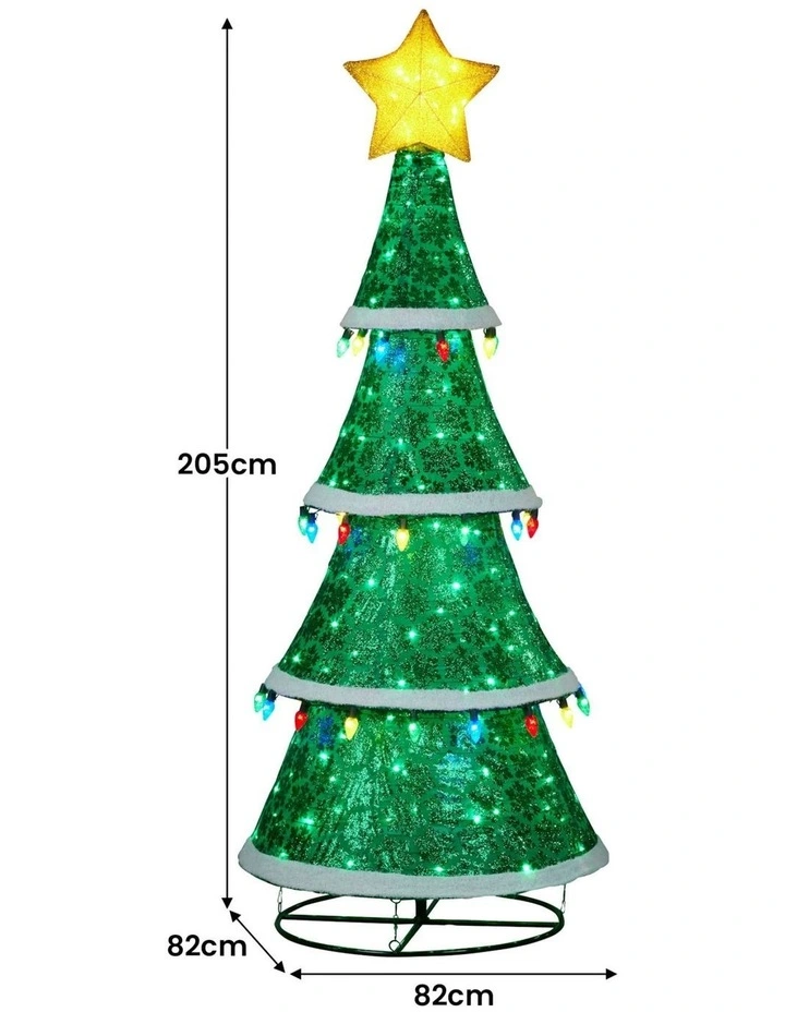 Christabelle Large 2m Indoor Outdoor Tiered Christmas Tree with Lights image 3