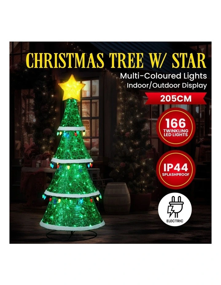 Christabelle Large 2m Indoor Outdoor Tiered Christmas Tree with Lights image 4