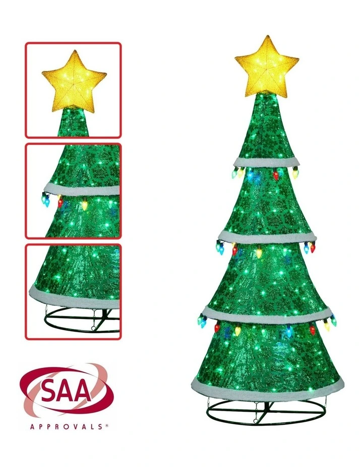 Christabelle Large 2m Indoor Outdoor Tiered Christmas Tree with Lights image 5