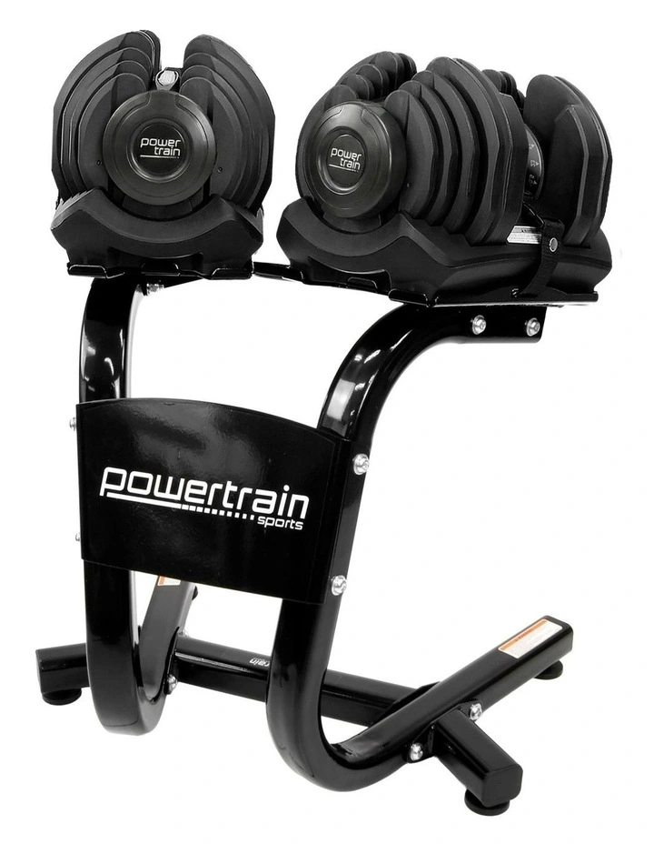 Powertrain 80kg Adjustable Dumbbell Set W Stand Home Gym Exercise Free Weights image 1