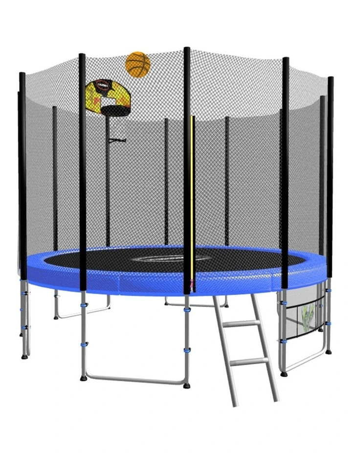 Kahuna Blizzard 10 ft Trampoline with Basketball Set Blue image 1