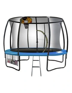 Kahuna Trampoline 10 ft with Basketball Set - Blue