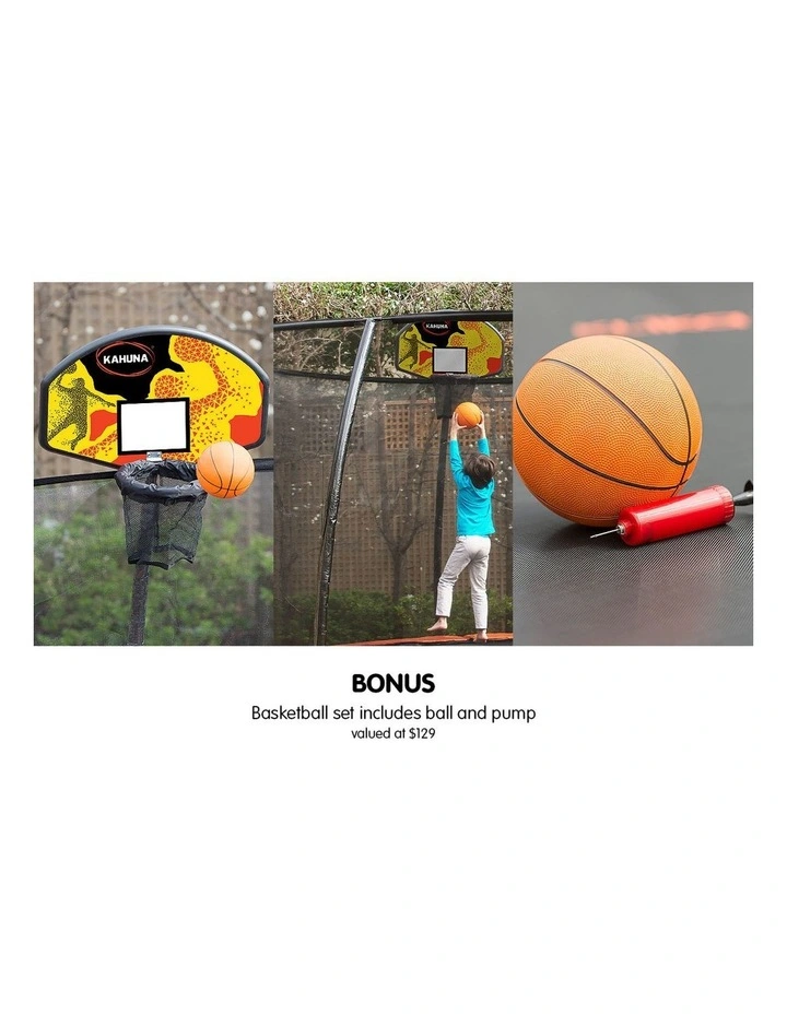 Kahuna Trampoline 10 ft with Basketball Set - Blue image 5