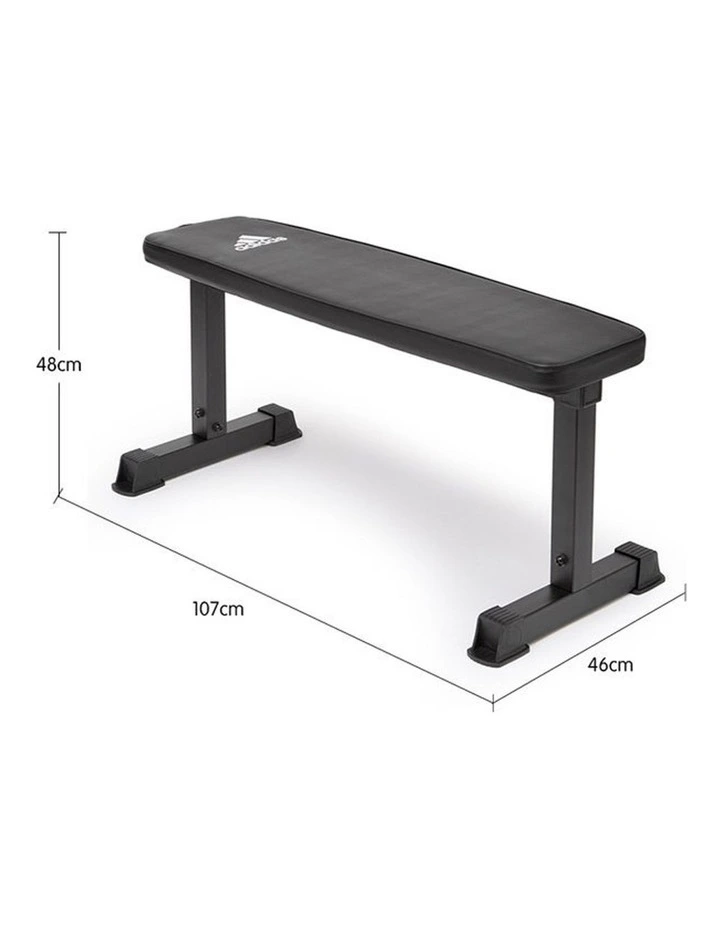2x Powertrain 24kg Adjustable Dumbbells w/Stand and 10437 Adidas Bench image 3