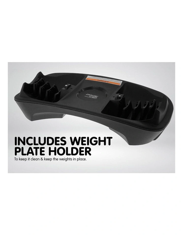 2x Powertrain 24kg Adjustable Dumbbells w/Stand and 10437 Adidas Bench image 5