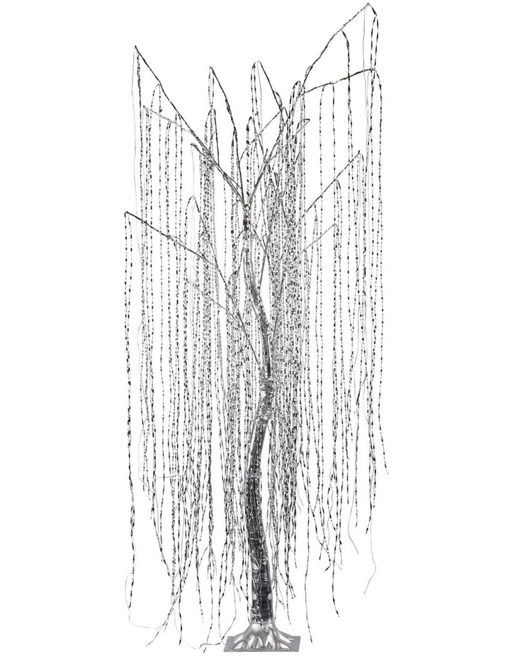 Christabelle Silver Willow Tree 180cm Christmas Display Warm White LED Lights Flexible Branches image 2