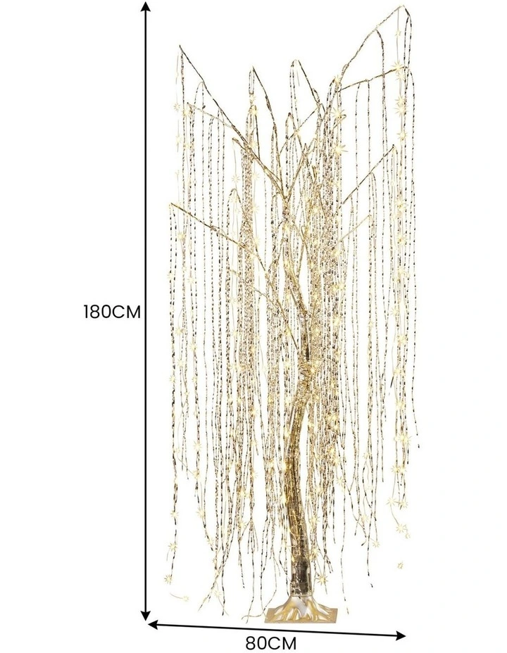 Christabelle Silver Willow Tree 180cm Christmas Display Warm White LED Lights Flexible Branches image 3