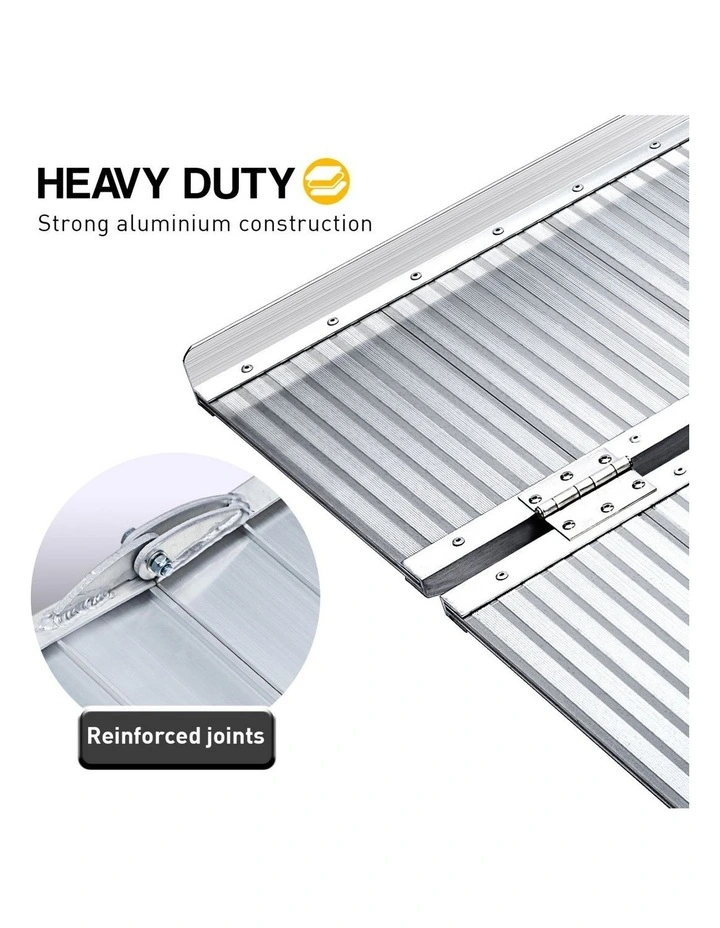 Kartrite 4ft Aluminium Foldable Wheelchair Ramp Non-Slip R02 Silver image 5