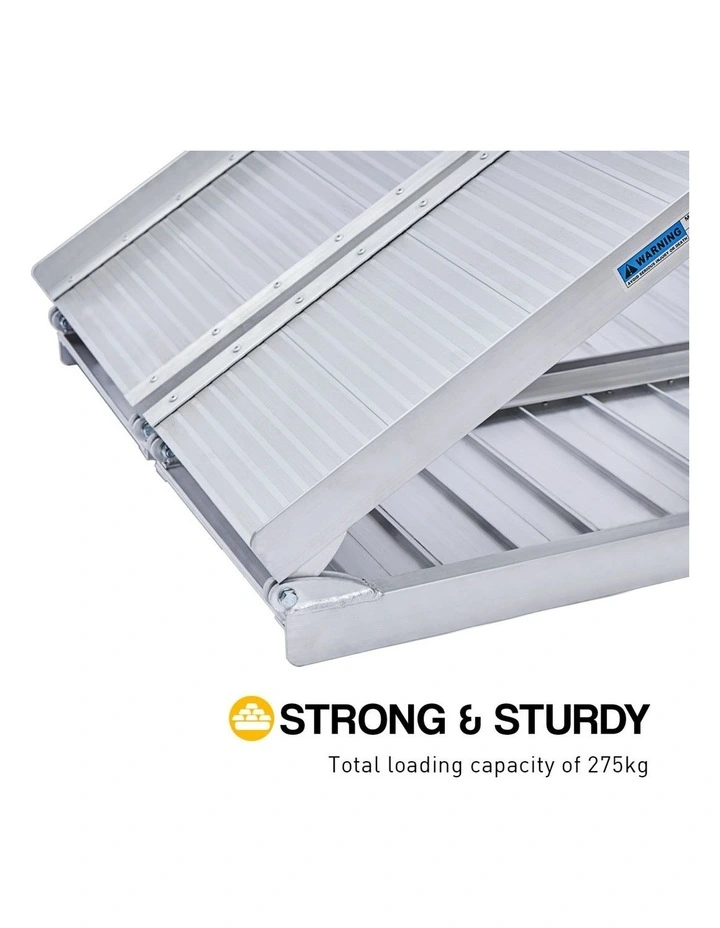 Kartrite 4ft Aluminium Foldable Wheelchair Ramp Non-Slip R02 Silver image 7