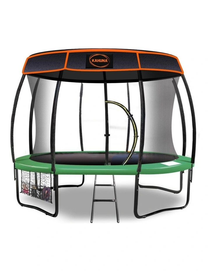 Kahuna Trampoline 10 ft with Roof - Green image 1