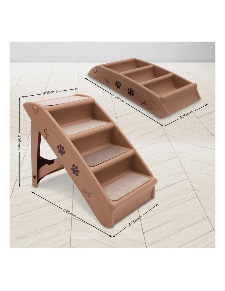Furtastic Foldable Pet Stairs 50cm Dog Ladder Cat Ramp with Non-Slip Mat for Indoor Outdoor image 3