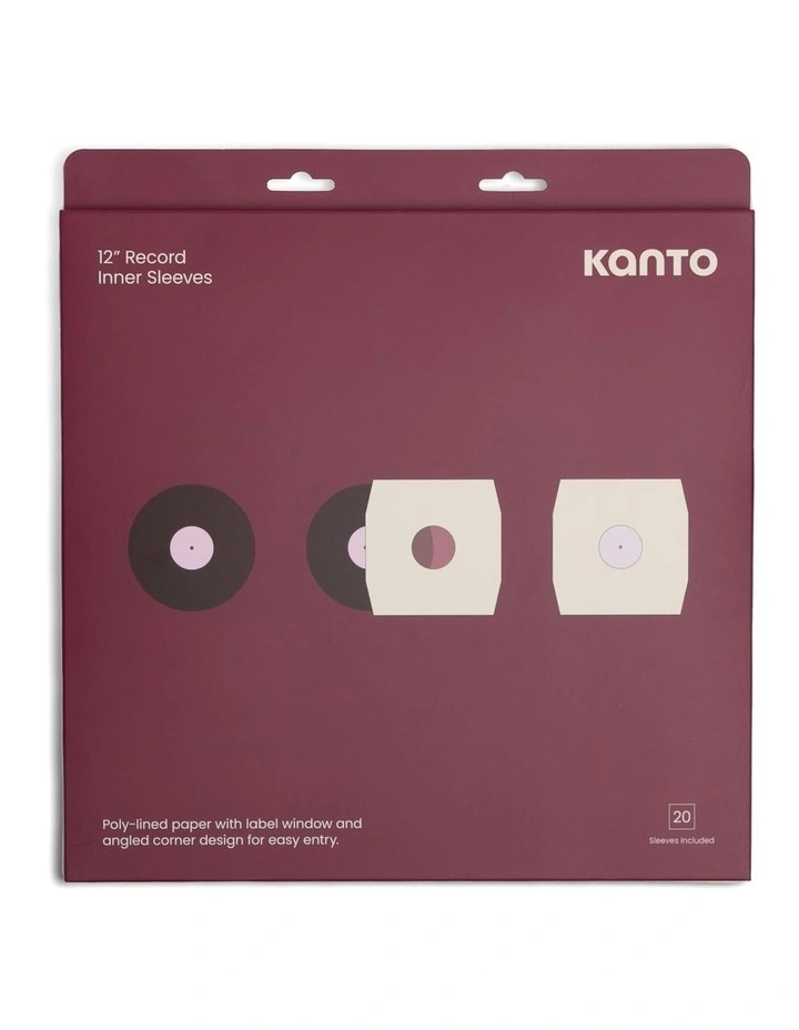 Kanto TT-IS20 Poly-Lined Paper Inner Sleeves for 12 Vinyl Records 20 Pack image 1