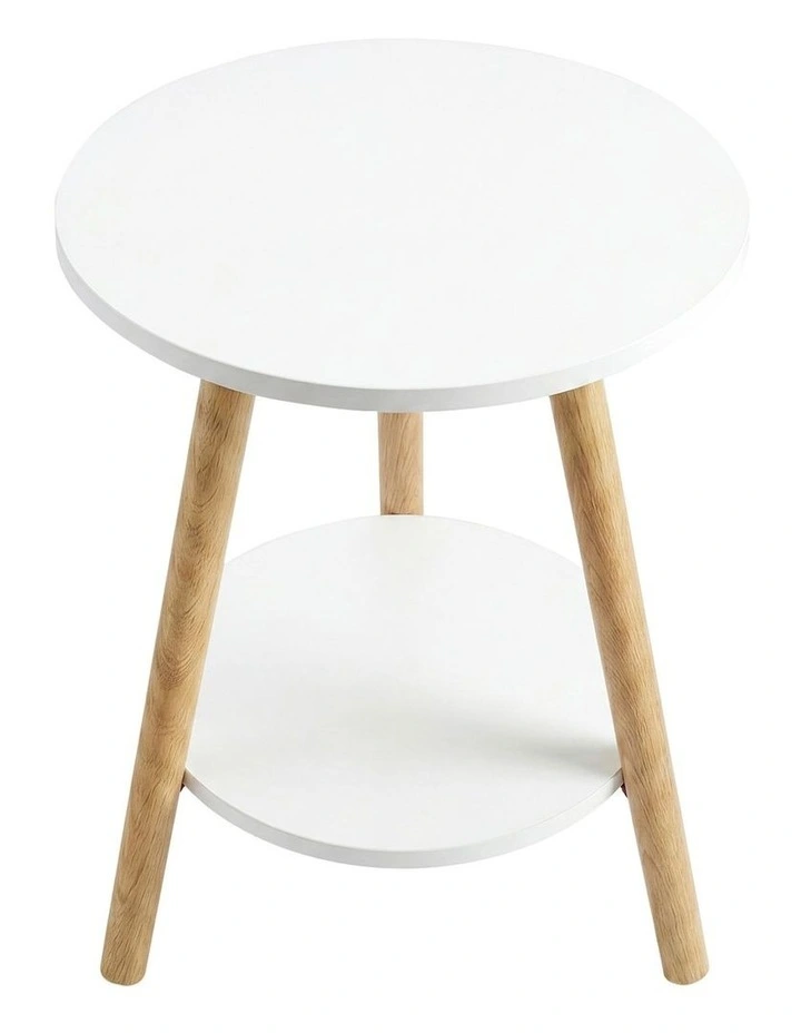 Levede Round Coffee Table 2-Layer Living Room End Tables Bedroom Side Tables image 2