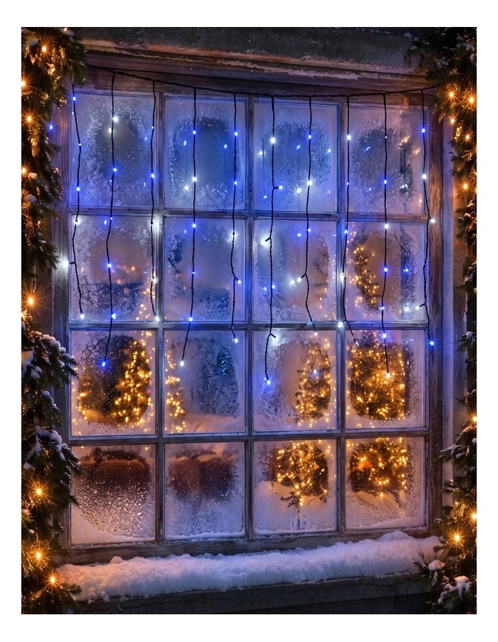 240 LED Icicle Light - Blue & White image 4