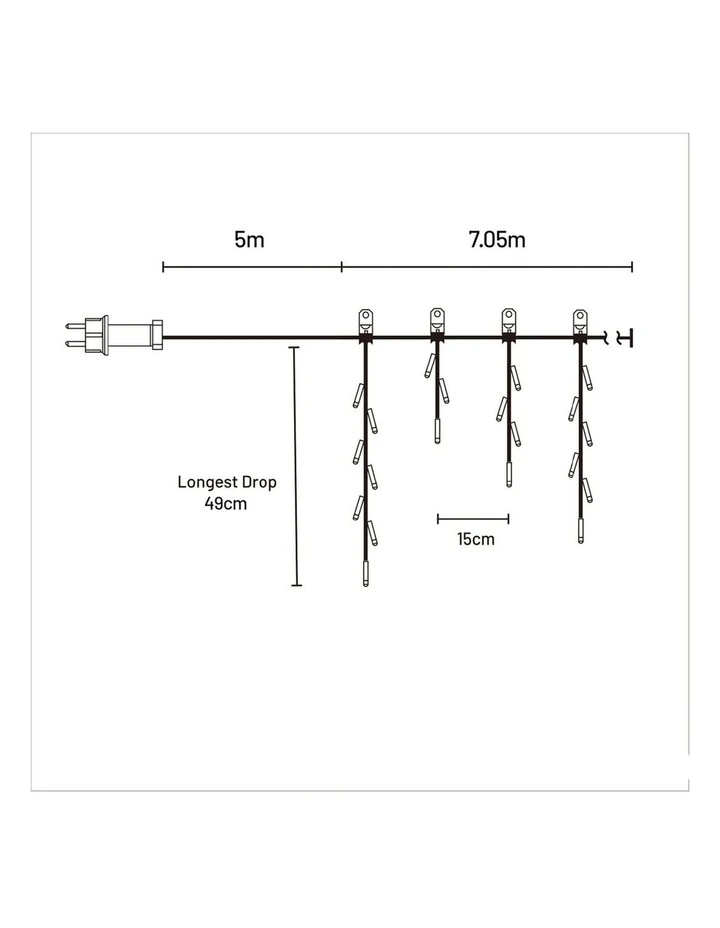 240 LED Icicle Light - Warm White image 4