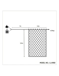 Dual Power 160 LED Connectable Net Light - Warm White