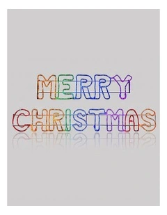 2.73m Rainbow 'Merry Christmas' Sign - Multicolour