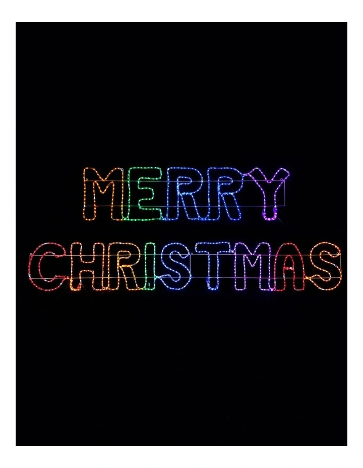 2.73m Rainbow 'Merry Christmas' Sign - Multicolour image 4