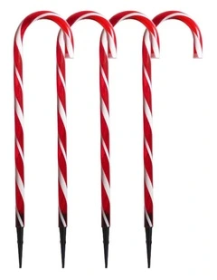 Set of 4 Connectable Candy Cane - Red & White