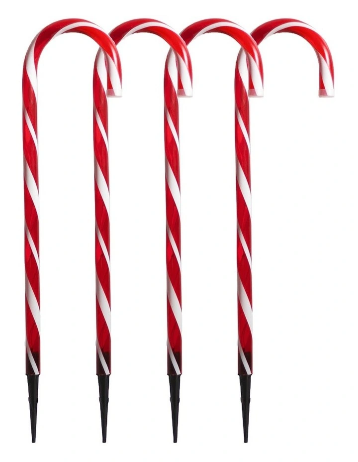 Set of 4 Connectable Candy Cane - Red & White image 1