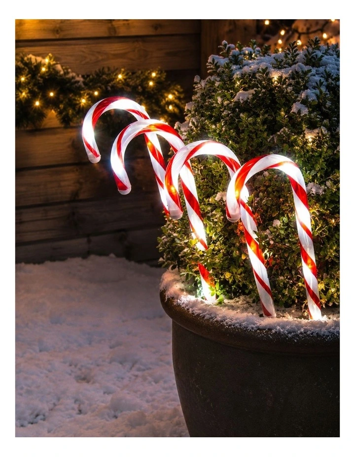 Set of 4 Connectable Candy Cane - Red & White image 2
