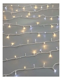 400 Sparkle LED Connectable String Light - White Cable - Warm White   White Flicker