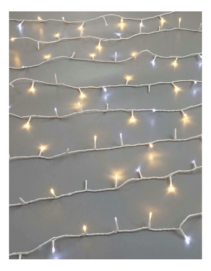 400 Sparkle LED Connectable String Light - White Cable - Warm White White Flicker image 1