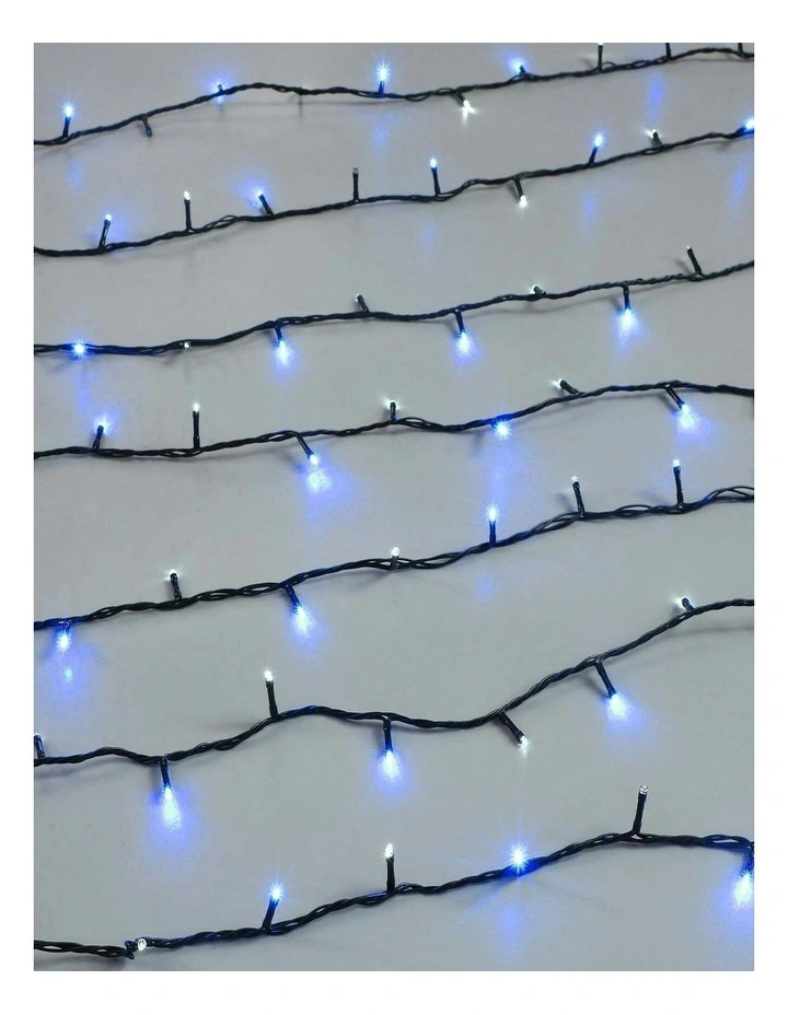 400 Sparkle LED Connectable String Light - Black Cable - Blue White Flicker image 1