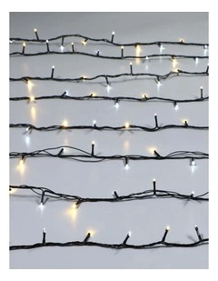 400 Sparkle LED Connectable String Light - Black Cable - Warm White   White Flicker