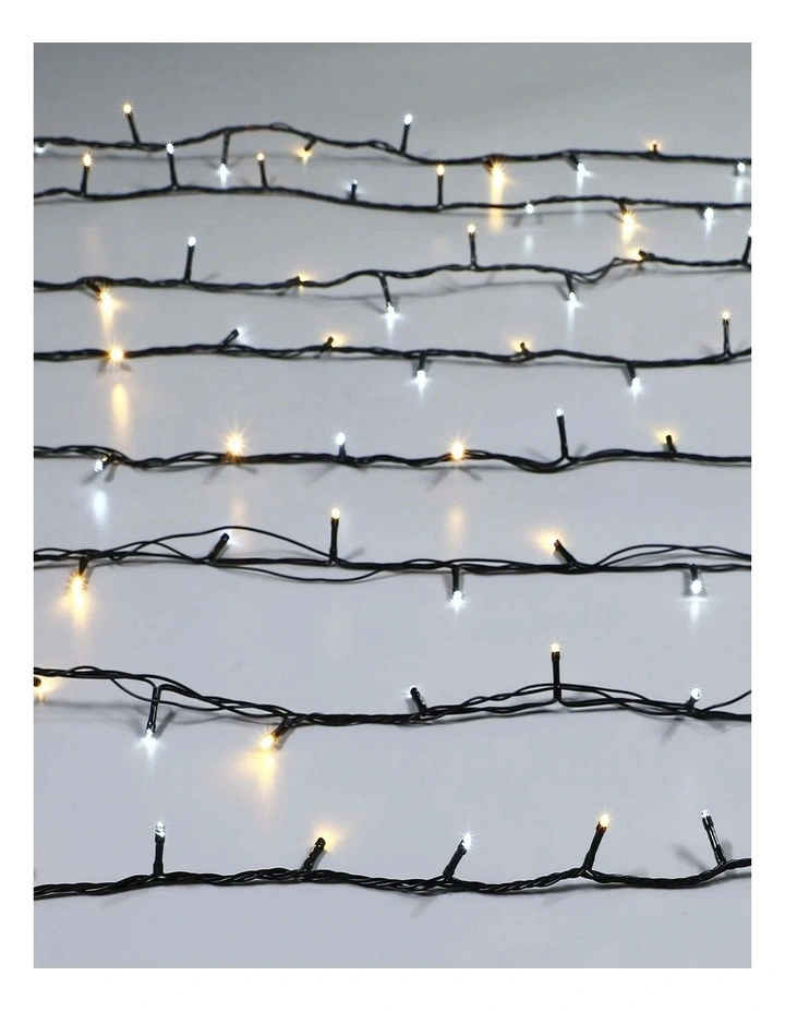 400 Sparkle LED Connectable String Light - Black Cable - Warm White White Flicker image 1