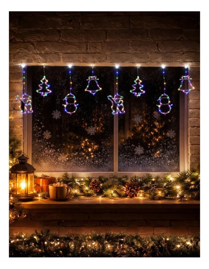 Curtain Light with Santa, Tree, Bell and Snowman image 2