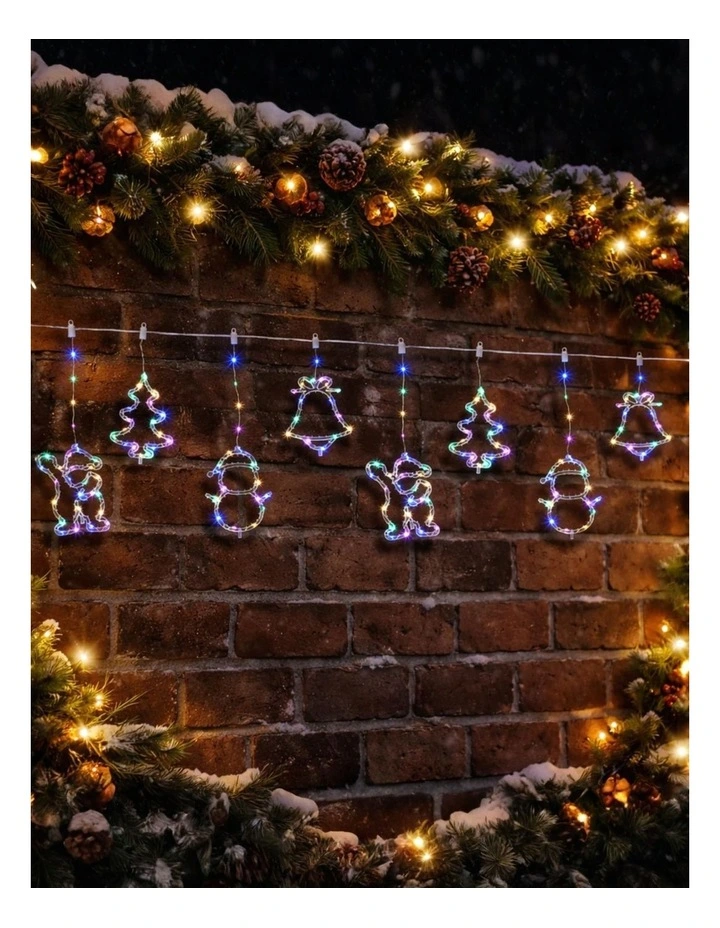 Curtain Light with Santa, Tree, Bell and Snowman image 3