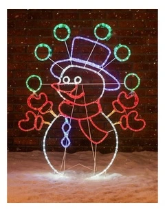 98Cm Juggling Snowman Animated Christmas Rope Light Silhouette
