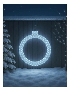 2D 1.2M Mesh Christmas Bauble Ring With Twinkle LED - White