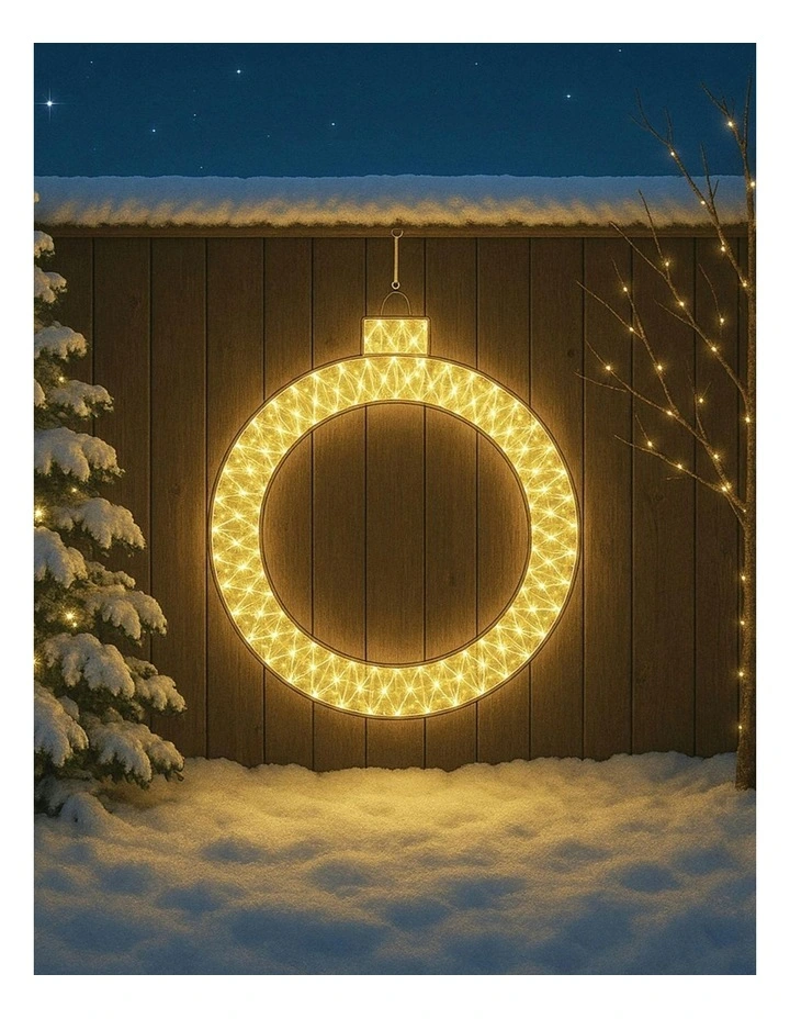 2D 1.2M Mesh Christmas Bauble Ring With Twinkle LED - Warm White image 1