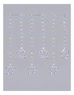 200cm Waterfall Curtain with stars - Multicolour